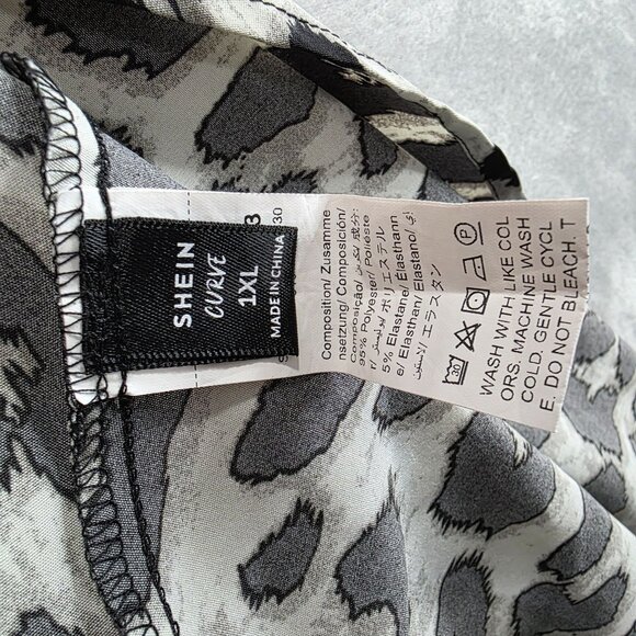 Womens Shein Curve Black & White Leopard Print Maxi Dress Crossback Size XXL - Picture 5 of 9